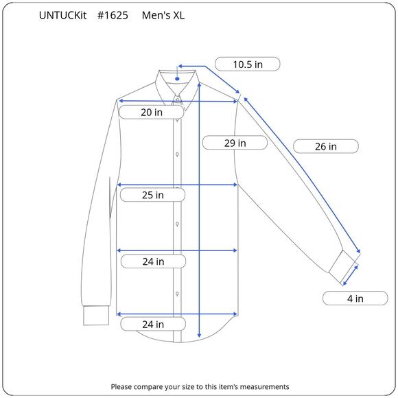 UNTUCKit Men’s Button Down Shirt XL Blue Grid Cotton Long Sleeve Business Casual - Picture 11 of 11